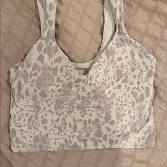 lululemon athletica Tops - Lululemon Athletica White and Gray Patterned Align Tank